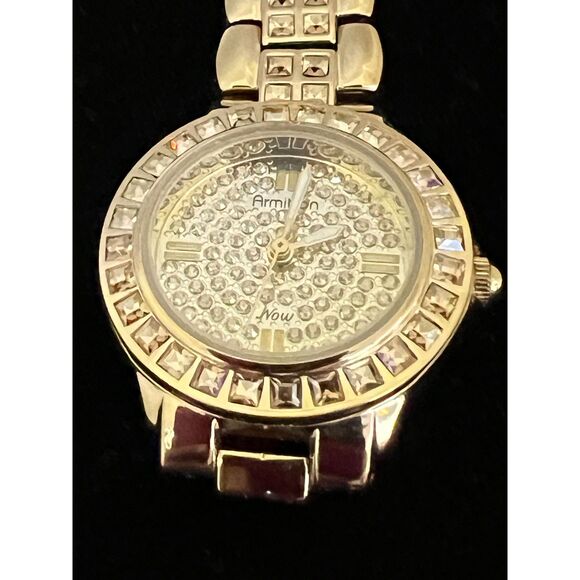 Jeweled Armitron Now Ladies Watch Model 75/3689GP - Picture 1 of 8